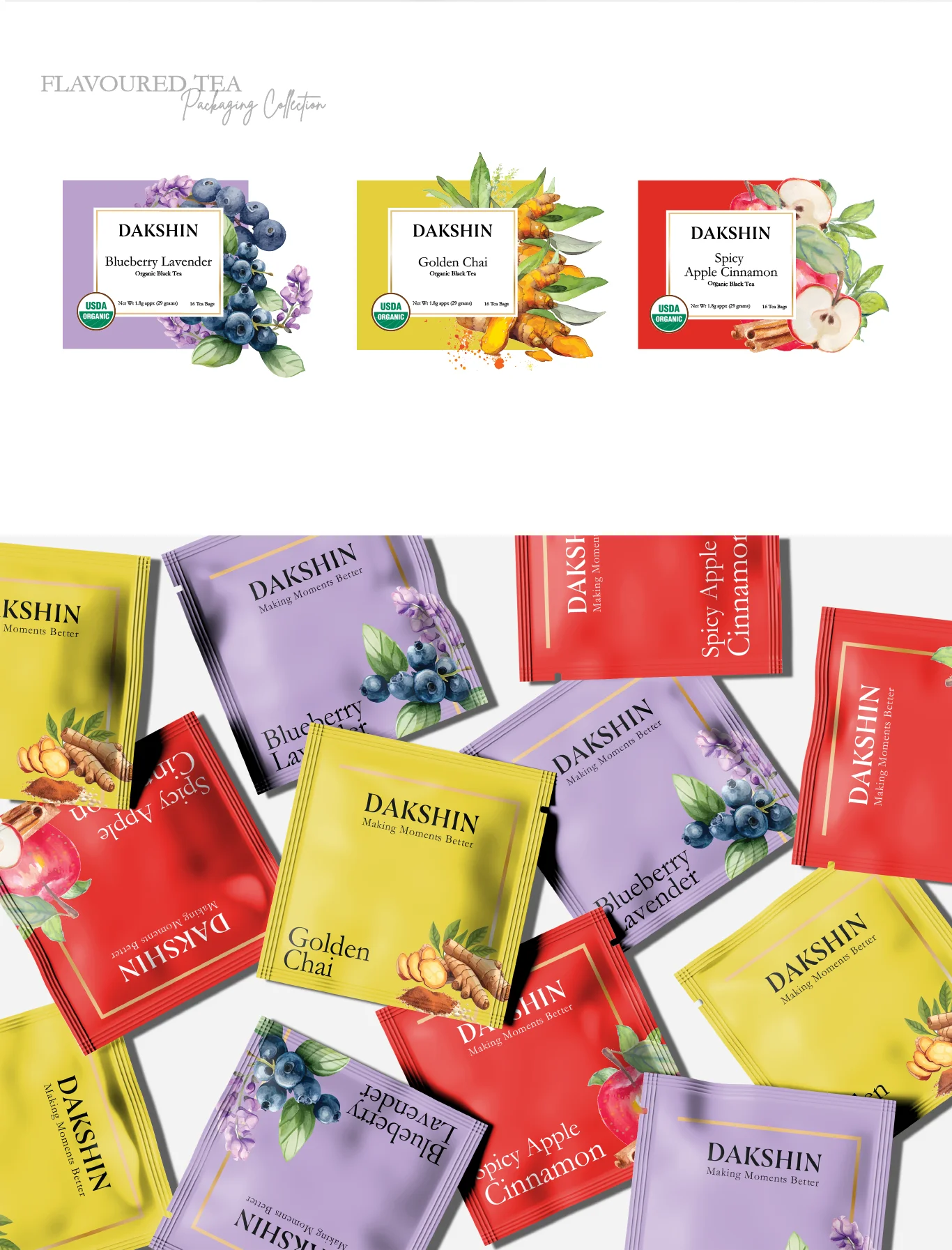 Dakshin tea premium box designs